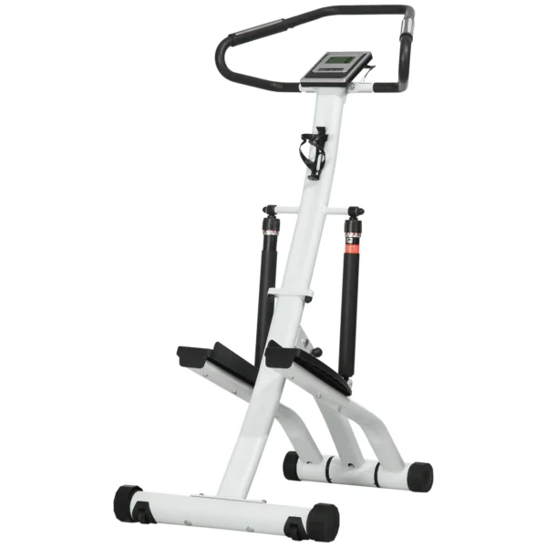 STEPPER con 12 niveles de resistencia, pantalla LCD, 2 ruedas, 80 cm x 61 cm x 134 cm, Blanco + Negro