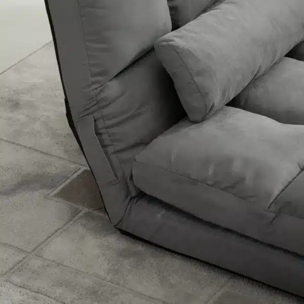 Sofá de Suelo Plegable HOMCOM con Respaldo Reclinable en 7 Niveles y Cojines, Sofá Moderno para TV, Juegos, Lectura, Yoga, Oficina, 130x73x60 cm, Gris Claro - Imagen 5