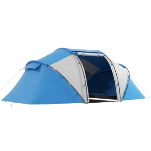 Tienda de Campaña Familiar para 4-6 Personas con 2 Habitaciones y Bolsa de Transporte 430x230x170 cm Azul y Blanco/VERDE