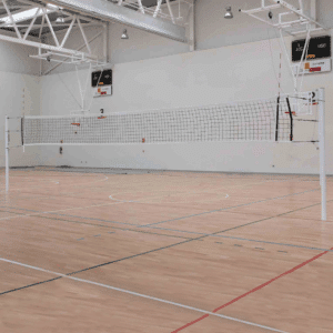 Juego postes voleibol de aluminio de ø90 mm anclados al suelo