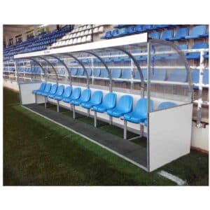 Banquillo jugadores suplentes 6.0 m y 12 plazas PVC