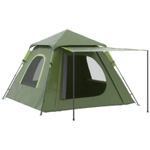 Tienda de Camping Pop-up para 2-3 Personas Impermeable 2000 mm con Bolsa de Trasporte 210x210x150 cm Verde/PLATA