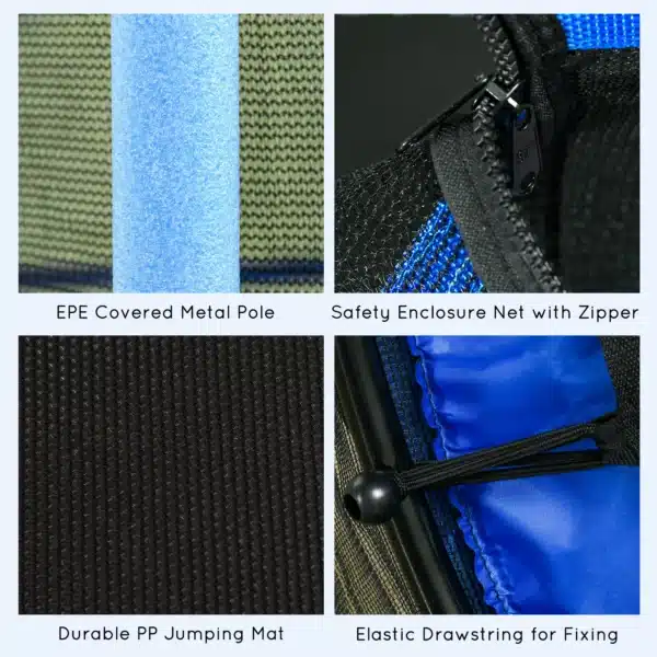 Trampolín para Niños de +3 Años Ø163 cm con Red de Seguridad y Marco de Acero Carga 50 kg para Interior y Exterior Azul/ROJO/NEGRO CAMA ELASTICA - Imagen 5