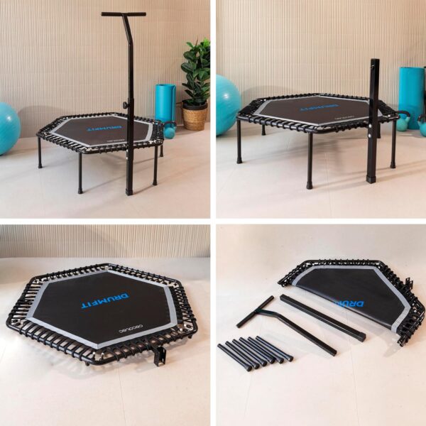 Drumfit Jump 920 Trampolín de fitness cama elástica. 92 cm de diámetro. Base de 6 patas. Máximo peso del usuario 100 Kg. CAMA ELASTICA - Imagen 3