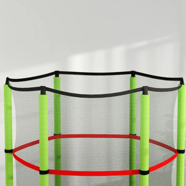 Cama Elástica Infantil Trampolín para Niños de 3-6 Años con Red de Seguridad Carga 45 kg Ø140x190 cm VERDE - Imagen 6