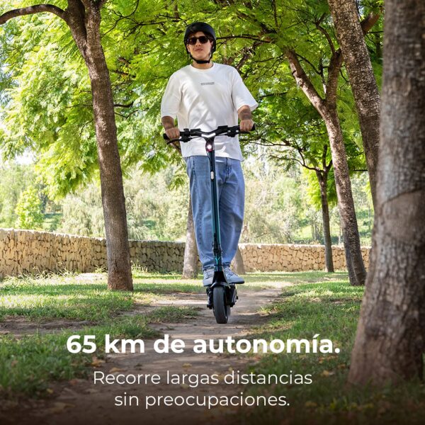 Bongo Serie Y65 Patinete eléctrico con motor de 1200 W (500 W nominal) y autonomía de 65 km. Ruedas de 10” y doble suspensión. Cumple con todos los requisitos de la nueva normativa española de circulación - Imagen 9