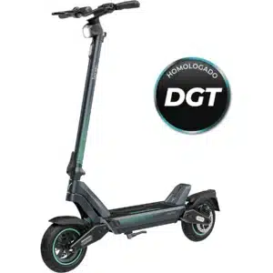 Bongo Serie Y65 Patinete eléctrico con motor de 1200 W (500 W nominal) y autonomía de 65 km. Ruedas de 10” y doble suspensión. Cumple con todos los requisitos de la nueva normativa española de circulación