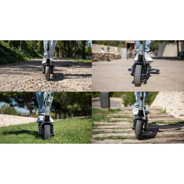 Bongo Y45 Connected Patinete eléctrico con potencia máxima de 750 W y doble suspensión que permite superar pendientes y desplazarse por cualquier superficie. Con autonomía de hasta 45 km. Cumple con todos los requisitos de la nueva normativa española de circulación. Connexión con App movil. - Imagen 2