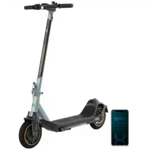 Bongo Serie M20 Patinete eléctrico de 500 W con una autonomía de hasta 20 km y sistema de doble de frenado mediante disco de freno de alta precisión y e-ABS con frenada regenerativa. Certificado para cumplir con los requisitos de la normativa española de circulación.