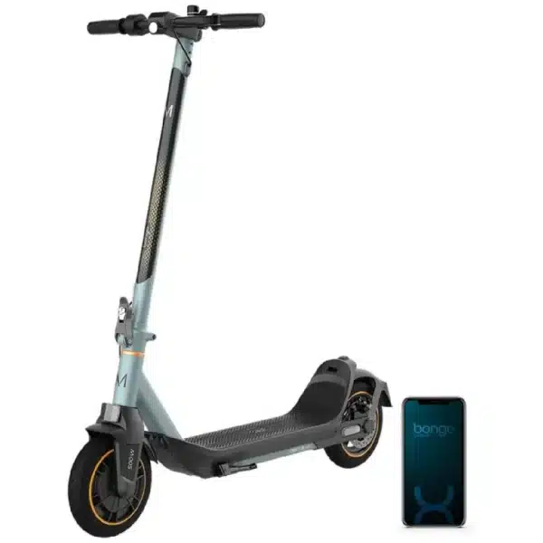 Bongo Serie M20 Patinete eléctrico de 500 W con una autonomía de hasta 20 km y sistema de doble de frenado mediante disco de freno de alta precisión y e-ABS con frenada regenerativa. Certificado para cumplir con los requisitos de la normativa española de circulación.