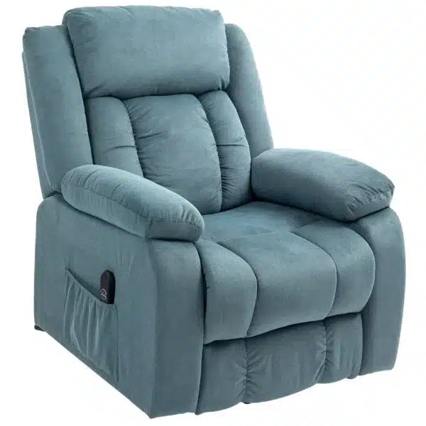 Sillón Relax Reclinable Eléctrico Levanta Personas con Mando a Distancia y Bolsillos Laterales Sillón Elevador Azul - Imagen 2