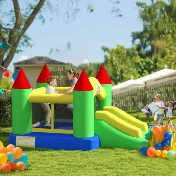 Castillo Hinchable con Tobogán y Red de Seguridad, hasta 100 kg, 3-10 años, 300x180x160 cm - Imagen 7