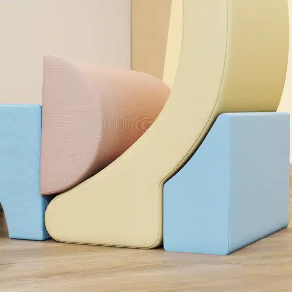 Set 5 Construcciones Blandas para Niños 1,5-8 Años, en Tela Efecto Terciopelo y Esponja, Multicolor - Imagen 5