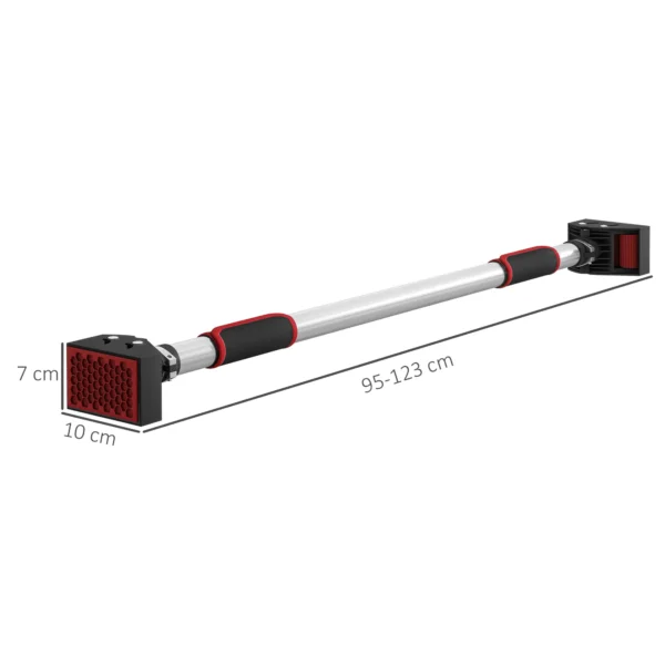 Barra para hacer Dominadas para Puerta Ajustable de 95 cm a 123 cm Carga 200 kg para Ejercicio y Entrenamiento Negro - Imagen 10