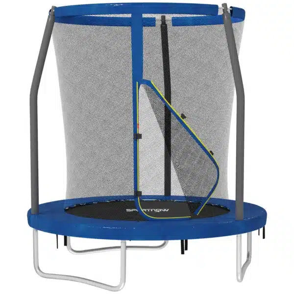 Trampolín para niños trampolines de jardín con red de seguridad estructura de acero 183x200 cm Azul CAMA ELASTICA - Imagen 3