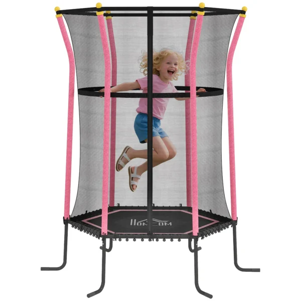 Cama Elástica Infantil Trampolín para Niños +3 Años con Red de Seguridad Ø163,5x190 cm ROSA/AZUL/VERDE/ROJO - Imagen 3