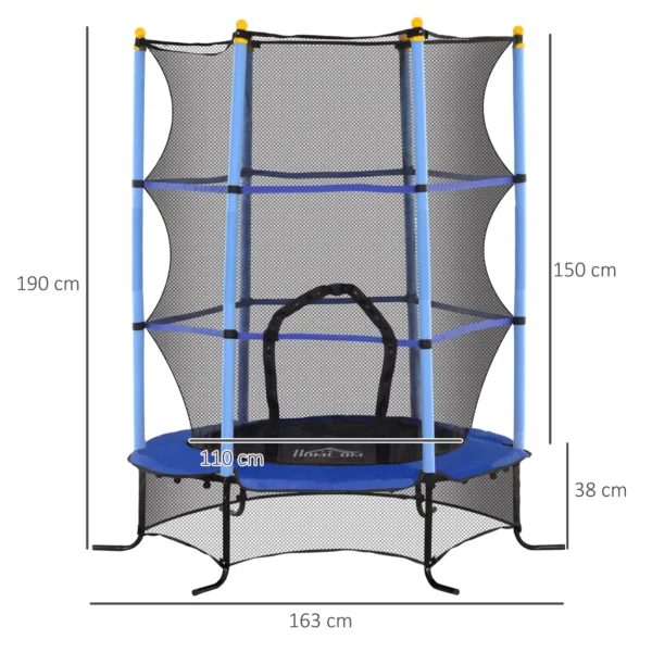 Trampolín para Niños de +3 Años Ø163 cm con Red de Seguridad y Marco de Acero Carga 50 kg para Interior y Exterior Azul/ROJO/NEGRO CAMA ELASTICA - Imagen 10