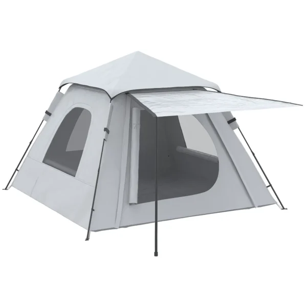 Tienda de Camping Pop-up para 2-3 Personas Impermeable 2000 mm con Bolsa de Trasporte 210x210x150 cm Verde/PLATA - Imagen 12