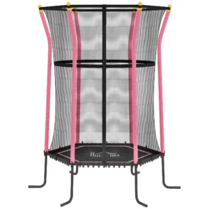 Cama Elástica Infantil Trampolín para Niños +3 Años con Red de Seguridad Ø163,5x190 cm ROSA/AZUL/VERDE/ROJO