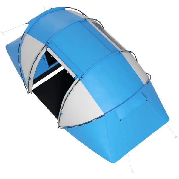 Tienda de Campaña Familiar para 4-6 Personas con 2 Habitaciones y Bolsa de Transporte 430x230x170 cm Azul y Blanco/VERDE - Imagen 5