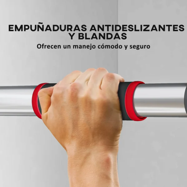Barra para hacer Dominadas para Puerta Ajustable de 95 cm a 123 cm Carga 200 kg para Ejercicio y Entrenamiento Negro - Imagen 6