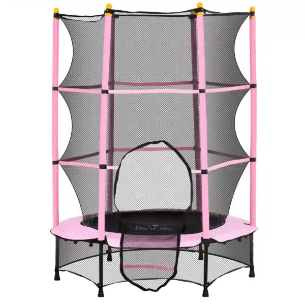 Trampolín para Niños de +3 Años Ø140 cm con Red de Seguridad y Marco de Acero para Interior y Exterior Rosa y Negro/NEGRO/AZUL CAMA ELASTICA - Imagen 2
