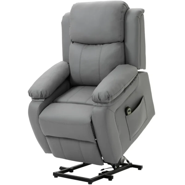 Sillón Relax Levanta Personas Sillón Elevador con Control Remoto Reclinación Eléctrica 160° Reposapiés 76x90x105 cm Gris - Imagen 2