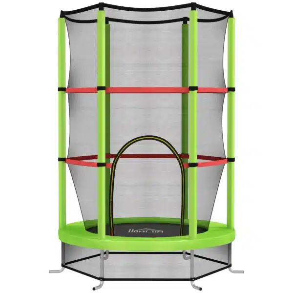Cama Elástica Infantil Trampolín para Niños de 3-6 Años con Red de Seguridad Carga 45 kg Ø140x190 cm VERDE - Imagen 13