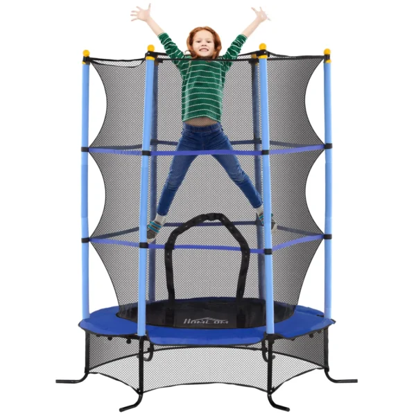 Trampolín para Niños de +3 Años Ø163 cm con Red de Seguridad y Marco de Acero Carga 50 kg para Interior y Exterior Azul/ROJO/NEGRO CAMA ELASTICA - Imagen 3