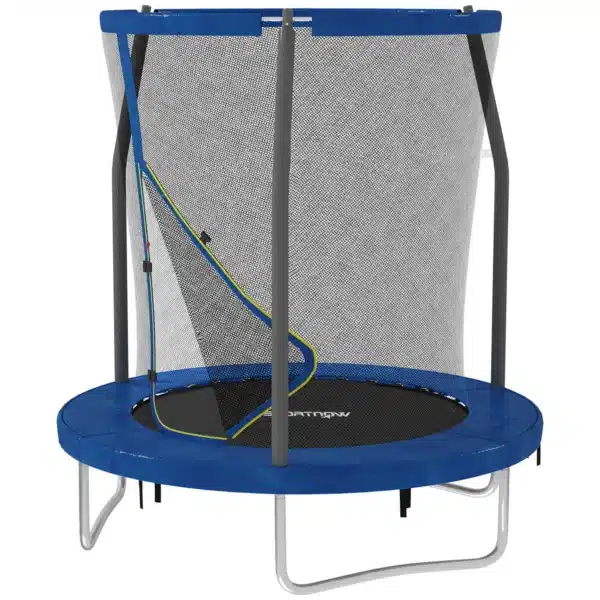 Trampolín para niños trampolines de jardín con red de seguridad estructura de acero 183x200 cm Azul CAMA ELASTICA - Imagen 2