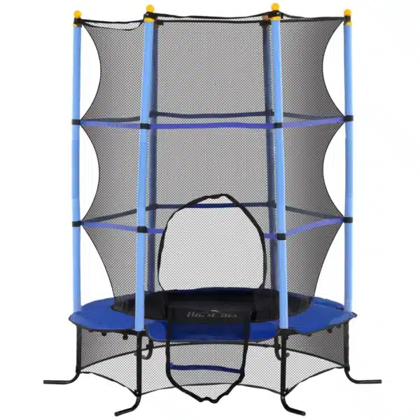 Trampolín para Niños de +3 Años Ø163 cm con Red de Seguridad y Marco de Acero Carga 50 kg para Interior y Exterior Azul/ROJO/NEGRO CAMA ELASTICA - Imagen 2
