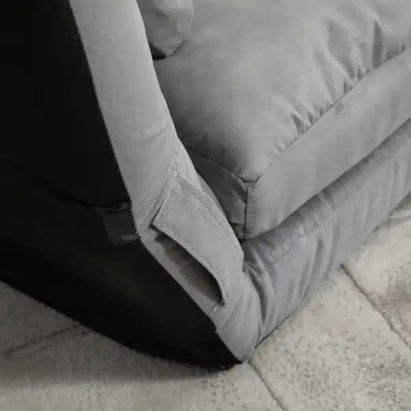 Sofá de Suelo Plegable HOMCOM con Respaldo Reclinable en 7 Niveles y Cojines, Sofá Moderno para TV, Juegos, Lectura, Yoga, Oficina, 130x73x60 cm, Gris Claro - Imagen 4