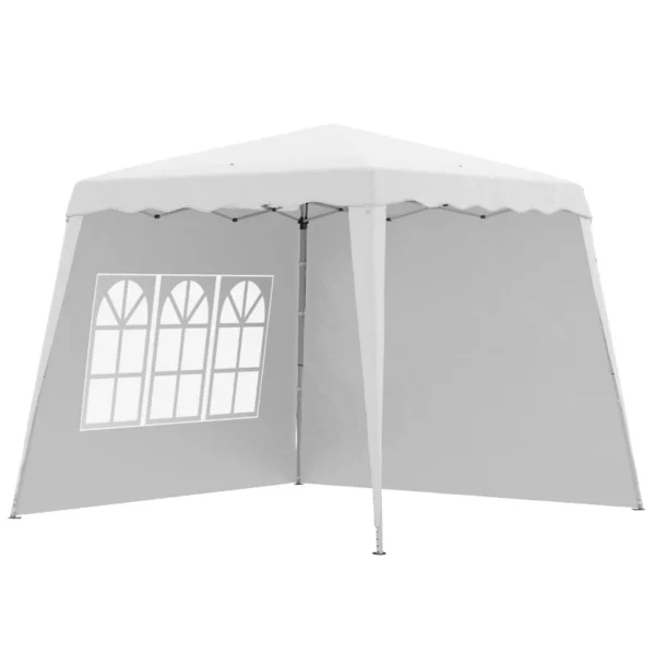 Carpa Plegable con 2 Paredes Laterales 2,89x2,89m Cenador Pabellón de Jardín con Altura Ajustable Protección UV50+ Verde/azul/blanco - Imagen 2