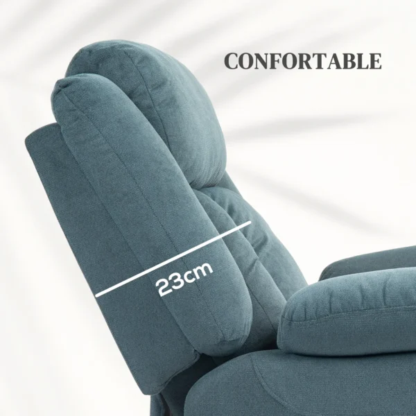 Sillón Relax Reclinable Eléctrico Levanta Personas con Mando a Distancia y Bolsillos Laterales Sillón Elevador Azul - Imagen 7