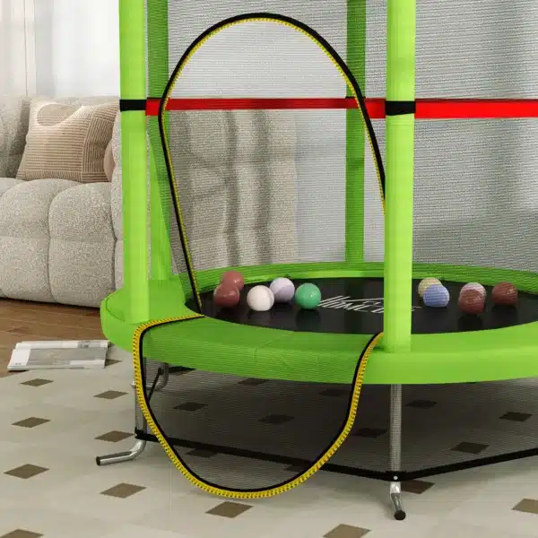 Cama Elástica Infantil Trampolín para Niños de 3-6 Años con Red de Seguridad Carga 45 kg Ø140x190 cm VERDE - Imagen 5