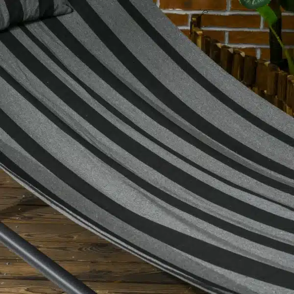 Tumbona cama hamaca de acero y poliéster con toldo, cojín y ruedas 240x92x148 cm Enviado por MH France - Imagen 4