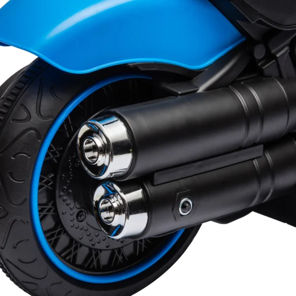 Moto Eléctrica para Niños de 18-36 Meses con Batería 6V Faro y Ruedas Auxiliares Desmontables Blanco/AZUL/ROJO - Imagen 6