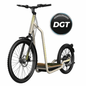 Bicinete Urban Bicinete eléctrico con motor de 1000 W (500 W nominal) y autonomía de 50 km. Rueda trasera de 20" y delantera de 26". Cumple con todos los requisitos de la nueva normativa española de circulación.