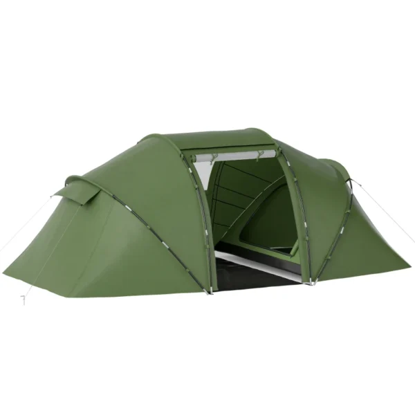 Tienda de Campaña Familiar para 4-6 Personas con 2 Habitaciones y Bolsa de Transporte 430x230x170 cm Azul y Blanco/VERDE - Imagen 13