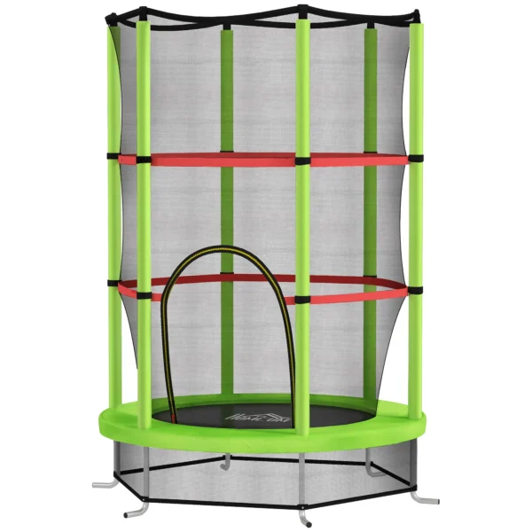 Cama Elástica Infantil Trampolín para Niños de 3-6 Años con Red de Seguridad Carga 45 kg Ø140x190 cm VERDE - Imagen 3
