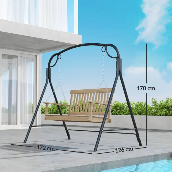 Soporte para Columpio de Metal Estructura Resistente con Patas en A para Exterior 172x126x170 cm Acabado en Bronce - Imagen 10