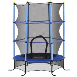 Trampolín para Niños de +3 Años Ø163 cm con Red de Seguridad y Marco de Acero Carga 50 kg para Interior y Exterior Azul/ROJO/NEGRO CAMA ELASTICA