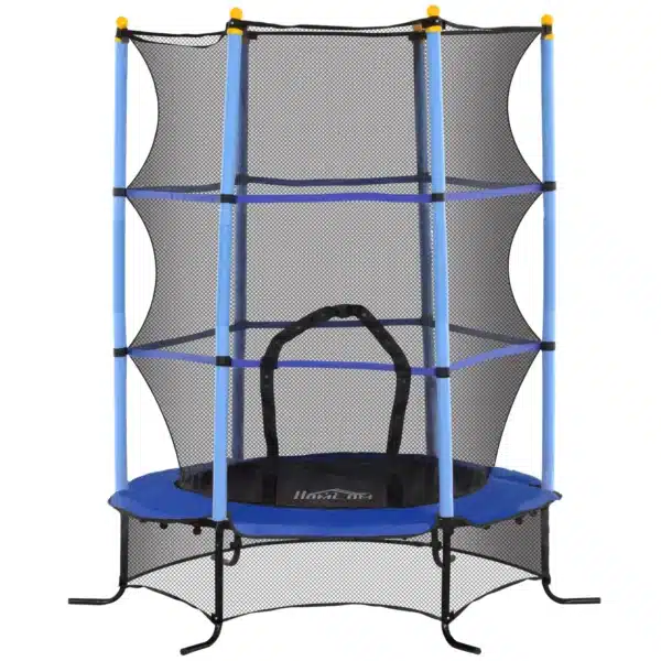 Trampolín para Niños de +3 Años Ø163 cm con Red de Seguridad y Marco de Acero Carga 50 kg para Interior y Exterior Azul/ROJO/NEGRO CAMA ELASTICA