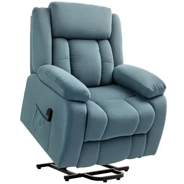 Sillón Relax Reclinable Eléctrico Levanta Personas con Mando a Distancia y Bolsillos Laterales Sillón Elevador Azul - Imagen 3