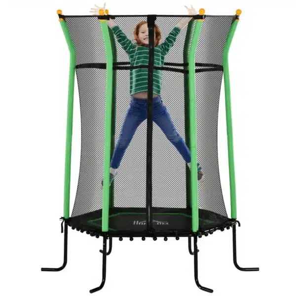Cama Elástica Infantil Trampolín para Niños +3 Años con Red de Seguridad Ø163,5x190 cm ROSA/AZUL/VERDE/ROJO - Imagen 13