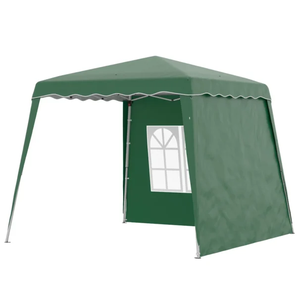 Carpa Plegable con 2 Paredes Laterales 2,89x2,89m Cenador Pabellón de Jardín con Altura Ajustable Protección UV50+ Verde/azul/blanco - Imagen 4