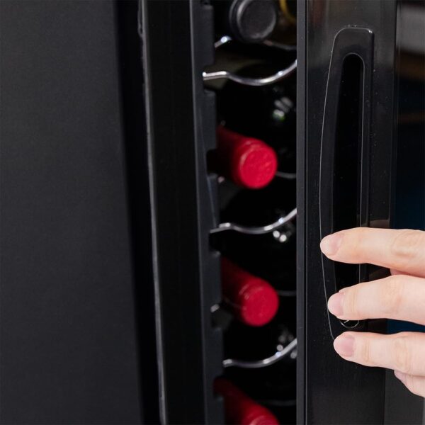 Bolero GrandSommelier 34030 Black Compressor Vinoteca de 34 botellas de capacidad con sistema compresor de enfriamiento que garantiza un alto rendimiento. Temperatura regulable y luz LED interior. - Imagen 3