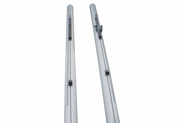 Postes Multideporte/Multialturas, aluminio Ø90 mm, para anclar (tensor con cabrestante) Tenis, Badminton, Voley,