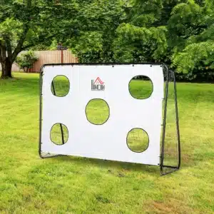 Portería de Fútbol para Niños con Lona de Precisión y Puntería para Entrenamiento y Perfeccionamiento 240x88x174 cm Blanco