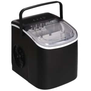 Máquina para Hacer Hielo 12 Kg en 24 Horas 9 Cubitos en 6-12 Minutos Depósito de Agua 1,3 L 22,2x29,4x29 cm Negr